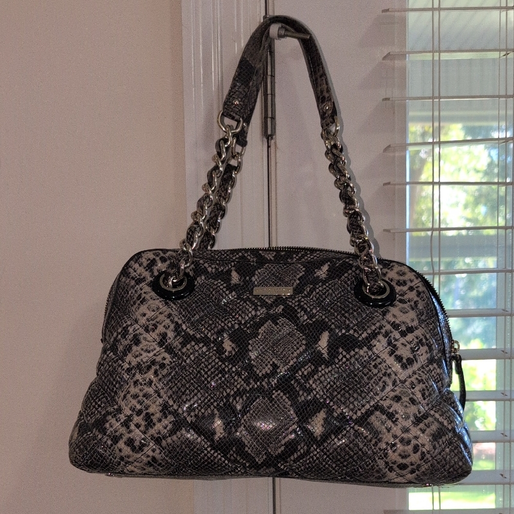 Kate Spade Black and Gray Snake Print Shoulder Bag